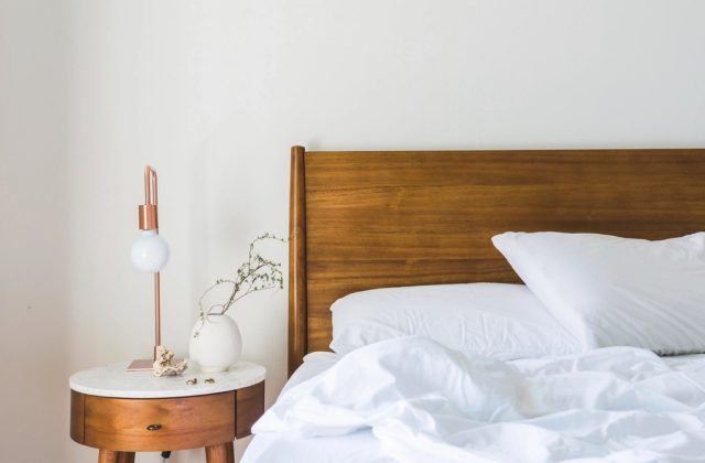 soft welcoming bedroom styled teak